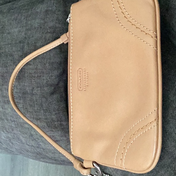 Coach Beige Leather Wristlet - Picture 2 of 6